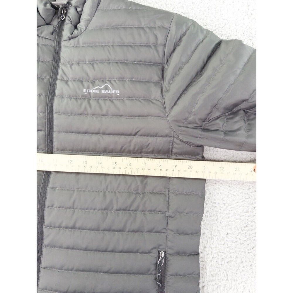 Eddie Bauer Jacket Small Mens Gray Eb650 Down Puffer Blue Full Zip Coat Outdoors - Picture 10 of 11